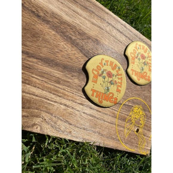Enjoy The Little Things 2 Pack Handmade Car Coasters - Picture 7 of 10
